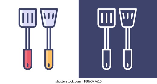 Spatula Filled Line and Outline for your website design, icon, logo, app. Vector Premium EPS10