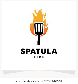 Spatula Fire Logo Design Template