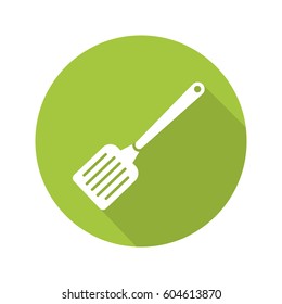 Spatula flat design long shadow icon. Kitchen turner. Vector silhouette symbol