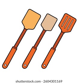 Spatula flat illutration white background