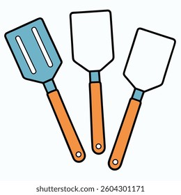 Spatula flat illutration white background