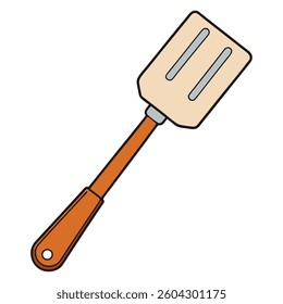 Spatula flat illutration white background