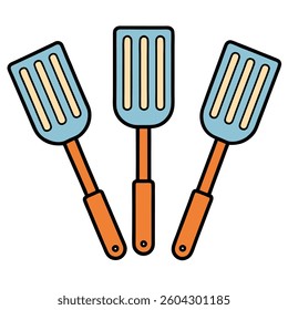 Spatula flat illutration white background