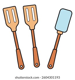 Spatula flat illutration white background
