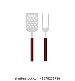 spatula with fork barbecue cutlery tools isolated icon vector illustration design