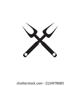 Icono de la espátula y el tenedor. Herramientas de barbacoa y parrilla. Equipamiento de barbacoa. Ilustración vectorial.