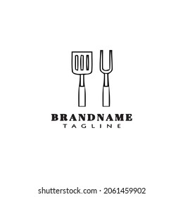 spatula and fork logo icon design template modern vector