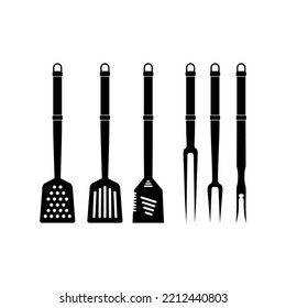 Spatula and Fork Set for BBQ Grill, Barbeque logo design