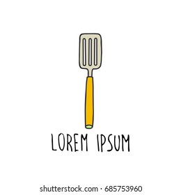 spatula for frying doodle icon