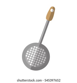 spatula frying kitchen and cooking utensils shadow vector illustration eps 10