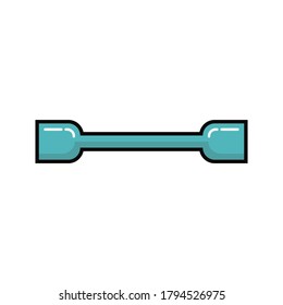 The spatula functions to take solid chemicals and is used to stir the solution