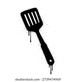 Spatula Graffiti Spray Paint Stencil Silhouette with Drip Effect