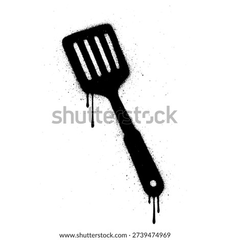 Spatula Graffiti Spray Paint Stencil Silhouette with Drip Effect
