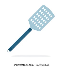 Spatula with holes vector flat material design object. Isolated illustration on white background.