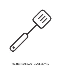 Spatula Icon Depicting a Kitchen Utensil in Black and White