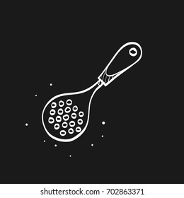 Spatula icon in doodle sketch lines. Cooking utensil kitchen household