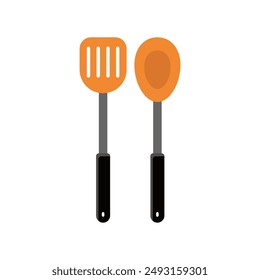 Spatula icon with flat style 