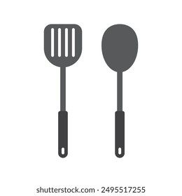 Spatula icon with flat style