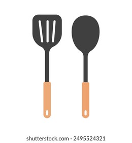 Spatula icon with flat style