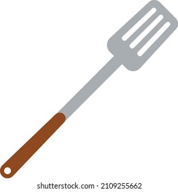 Icono de la espátula. Herramienta de utensilios de cocina con ranura para cocción