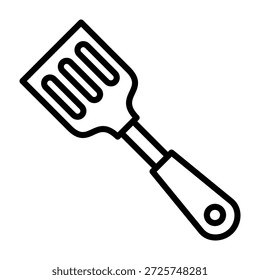 Ilustração de vetor de estilo de linha de ícone de espátula