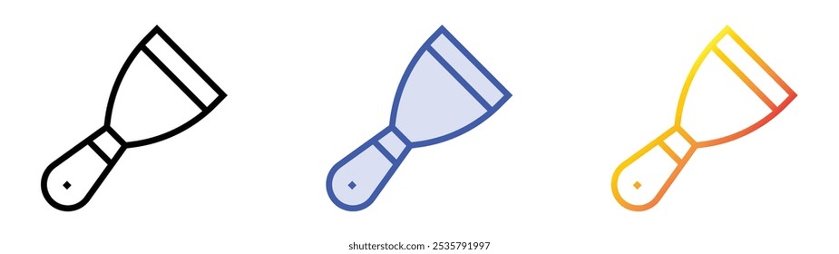 spatula icon. Linear, Blue Fill and Gradient Style Design Isolated On White Background