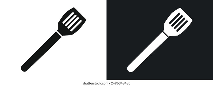 spatula icon linear graphics set vector in black