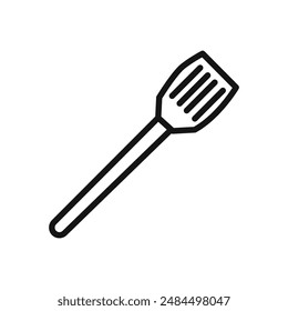 spatula icon linear vector graphics sign