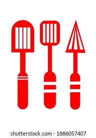 spatula icon or logos, high quality red vector style