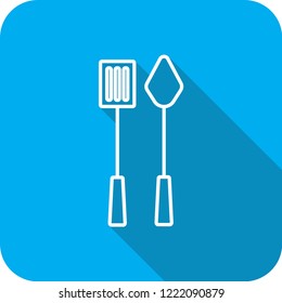 Spatula icon with long shadow