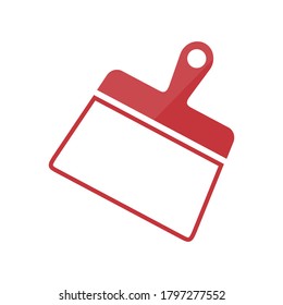 spatula  icon. Spatula repair tool. Spackling or paint instruments. Red  Vector Illustration
