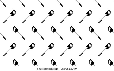 Spatula Icon Seamless Pattern, Kitchen Cooking Utensil Icon Vector Art Illustration