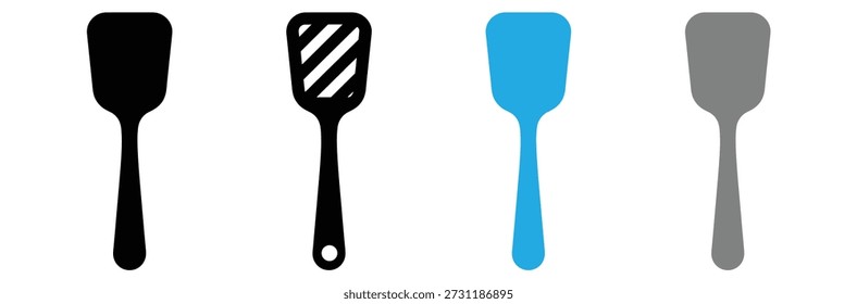 Conjunto de ícones de espátula. Símbolo de utensílio de cozinha. Ferramenta de preparação de alimentos. Ilustração vetorial.


