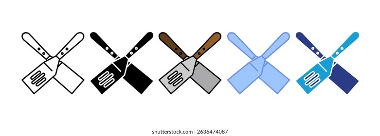 Spatula Icon Set Multiple Style Collection