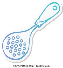 Spatula icon in sticker color style. Cooking utensil kitchen household