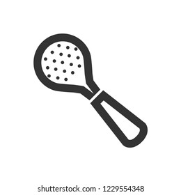 Spatula icon in thick outline style. Black and white monochrome vector illustration.