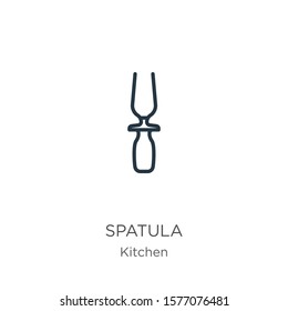 Spatula icon. Thin linear spatula outline icon isolated on white background from kitchen collection. Line vector sign, symbol for web and mobile