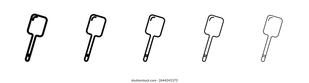 ícone de espátula conjunto fino de marca de logotipo de contorno