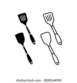 Icono de la espátula en diseño plano de moda