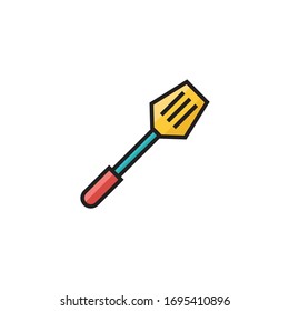 spatula icon vector illustration filled outline style design. isolated on white background