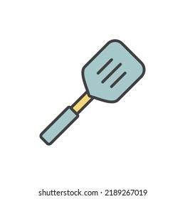 plantilla de logotipo de ilustración de vector de icono de espátula para muchos fines. Aislado sobre fondo blanco. caricatura a color completo