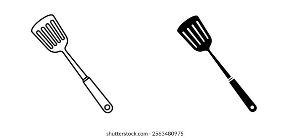 Spatula icons in outline and fill. vector illustration for ui.