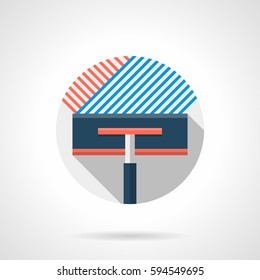 Spatula for installation floor. Round flat color icon