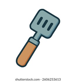 spatula kitchen cooking appliance tool flat color vector illustration template design