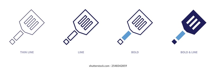 Spatula kitchen tool icon in 4 different styles. Thin Line, Line, Bold, and Bold Line. Duotone style. Editable stroke.