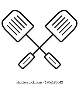 Spatula kitchen tool icon in trendy outline style design. Vector illustration isolated on white background.