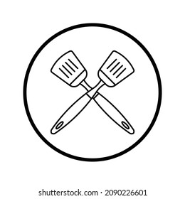 spatula - kitchen utensil icon vector design template on white background