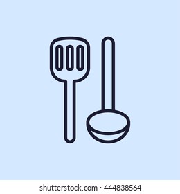 spatula and ladle line icon