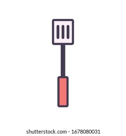 spatula line and fill style icon design, kitchen cook eat food restaurant home menu dinner lunch cooking and meal theme Vector illustration