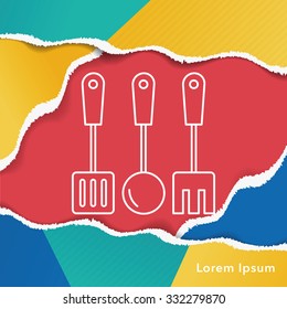 Spatula line icon